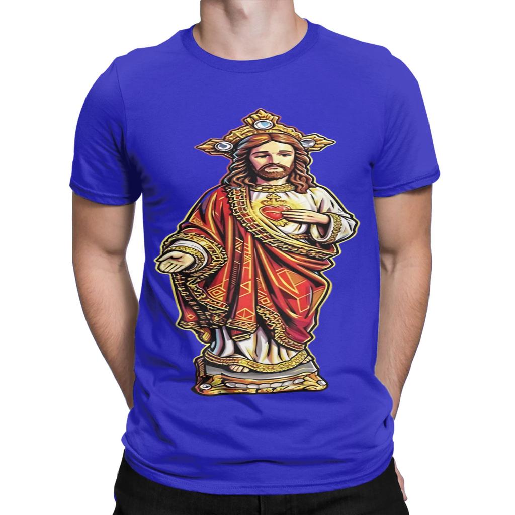 Sacred Heart of Jesus Divine Blessing Design Funny 100 Cotton TShirt Jesus Tees Tops For Unisex