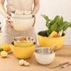 304 Stainless Steel Salad Mixing Bowl with Lid Kitchen Egg Dough Stirring Basin Fruit Vegetable Storage Bowls for Baking Cooking