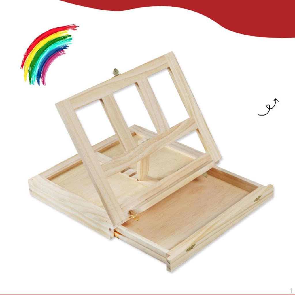 Tabletop Easel Sketching Board Foldable Wooden Painting Portable Adjustable Angle Drawing Beginners