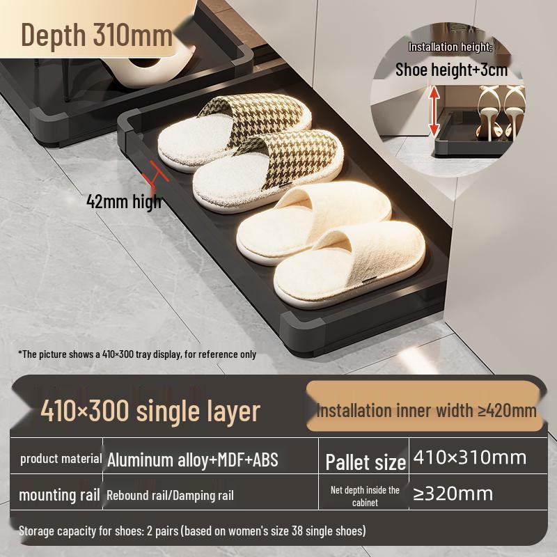 Шкаф для обуви с выдвижным ящиком и направляющими для прихожей
