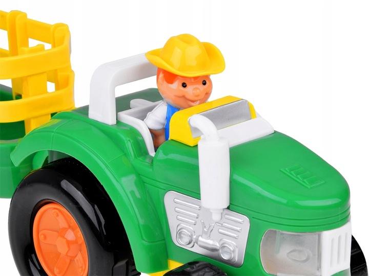 Traktor Z Przyczepą Farmer I Zwierzątka Dźwięk + Światło Za5390