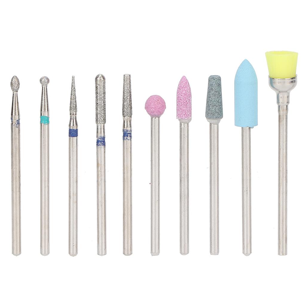 Набор насадок для полировки ногтей, 10 шт., набор наждачных насадок для снятия кварцевой брони, отшелушивающая полировальная головка
