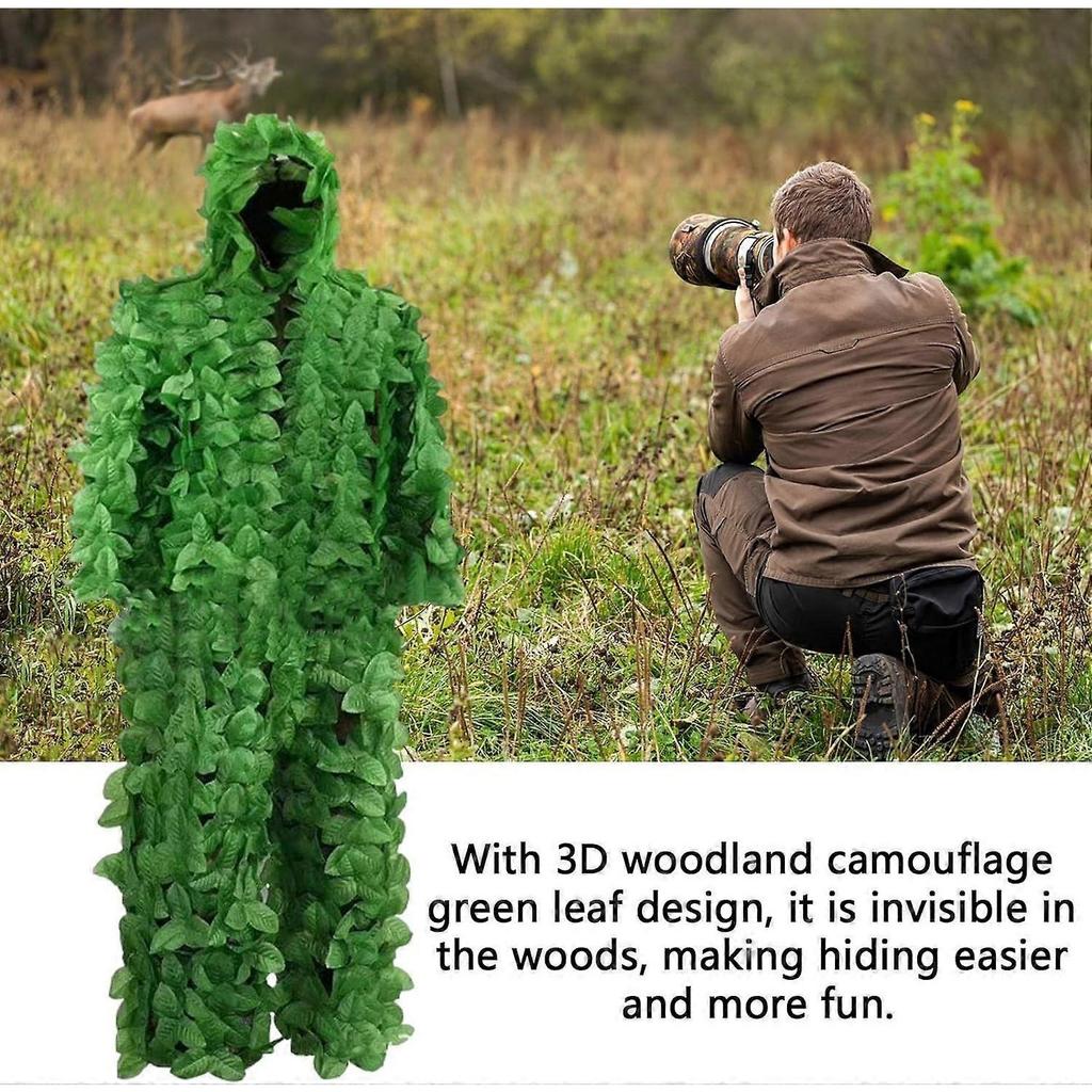 Маскировочный костюм, Маскировочный капюшон для охоты на птиц, Маскировочный костюм Leaf Woodland Camouflage Green Leaf Hunting Leaf Suit