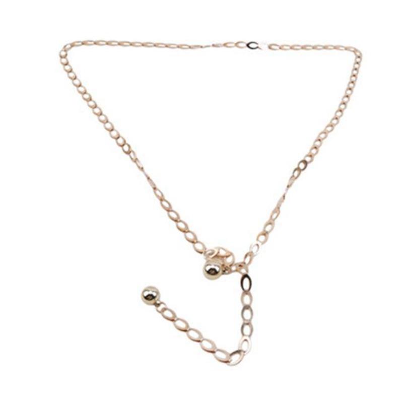 Ремни с высокой талией для женщин, универсальные ремни для вечернего платья, ремни с металлической цепочкой на талии