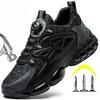 Fashion Rotating Button Safety Shoes Men Steel Toe Shoes Anti-smash Indestructible Protective Sneakers Puncture Proof Work Safety Boots