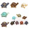 50MM Resin Turtle Statue Healing Crystals Tumbled Stones Sculpture Reiki Pocket Animals Tortoise Figurine Gems Crafts Home Decor