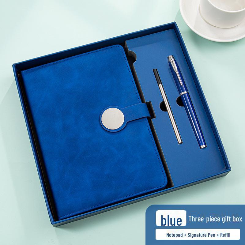 Подарочный набор из ретро-блокнотов высшего качества: В комплект входит блокнот с круглой пряжкой, справочник, USB-накопитель и магнитная застежка для деловых встреч.