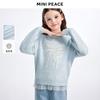 Свитер для девочек MiniPeace с бантом и сетчатой отделкой по низу