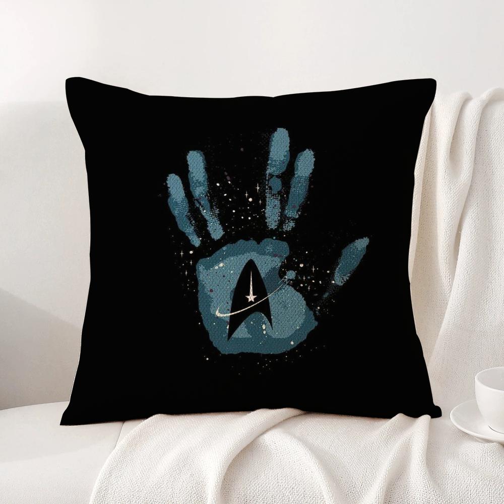 Звездный Корабль T-Trek Из Фильма Наволочка Лен Органическая Ткань Двусторонний Принт Дышащая Наволочка Диван Домашний Декор Подарок