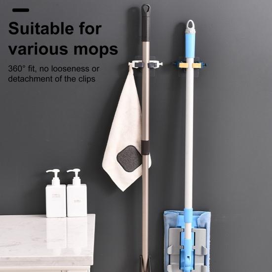 Wall Mounted Mop Organizer Broom Holder Strong Load-bearing Non-Slip Design Waterproof Mop