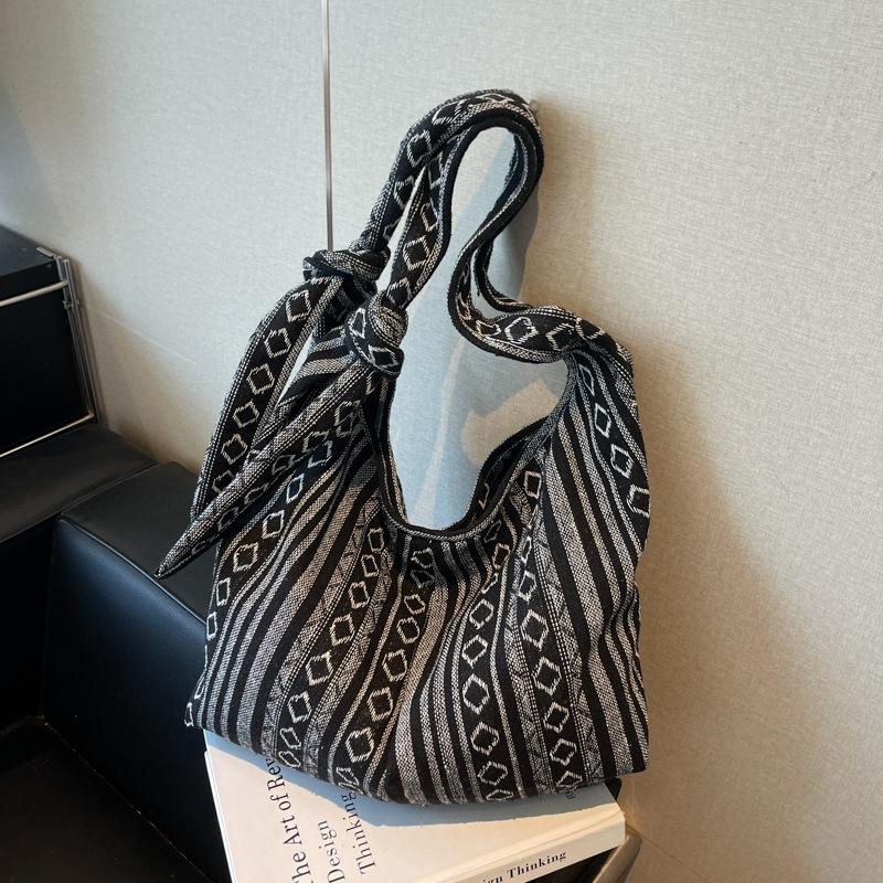 Ленивый ветер сумка-тоут большая вместимость женская новая ретро на косую через плечо модная универсальная холщовая сумка в полоску сумка на плечо