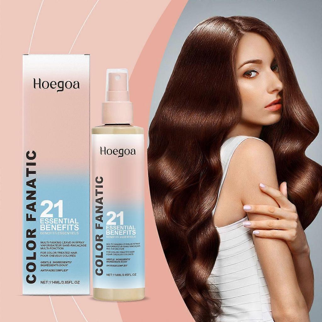Hoegoa Heat & Color Protection Hair Spray, Smooth Hair Nourishing Spray For Frizz, Shine, And Care