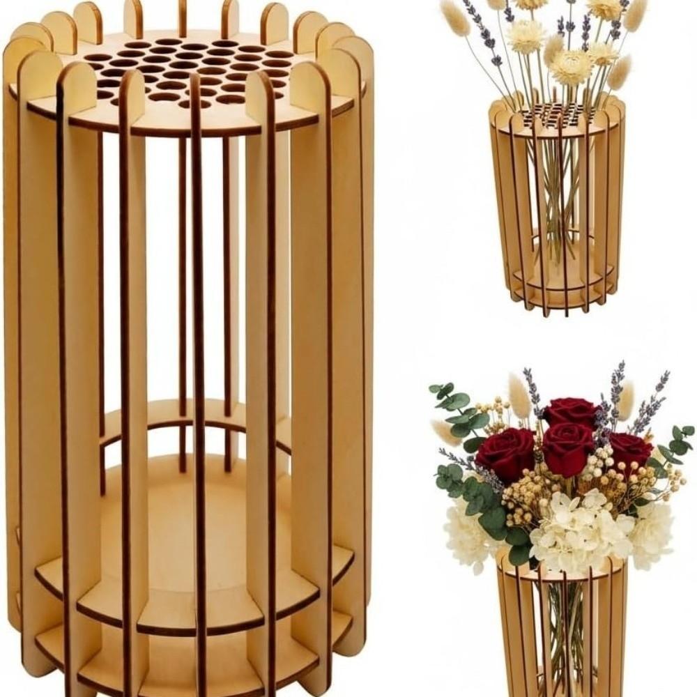 Handmade 3D Puzzle Vase Unique Flower Display Stand Flower Arrangement Vase for Flower Lovers