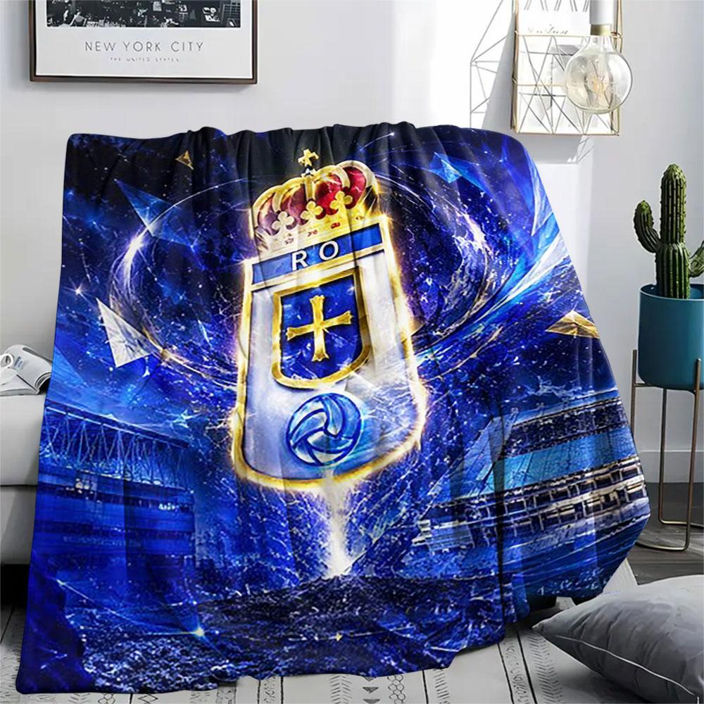 1PC Real Oviedo Patterned Flannel Blanket Suitable For All Seasons for Home Decor Warmth and Comfort Gifts Holiday Present