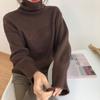 Осень и зима Новые водолазки, свитера, свитера для женщин, модные свободные вязаные свитера с длинным рукавом для женщин, повседневные элегантные теплые трикотажные изделия 25344