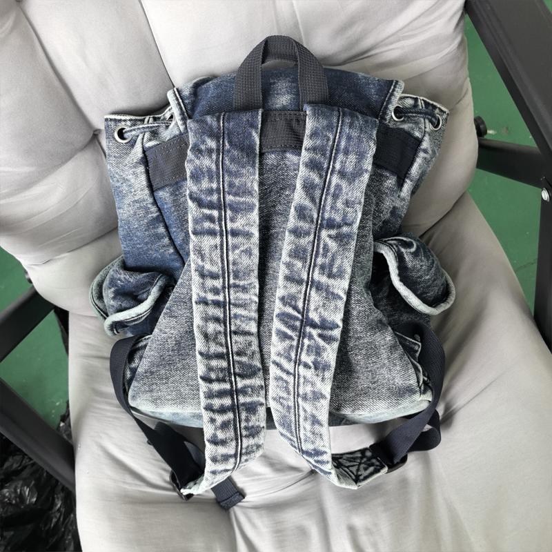 Новый потертый джинсовый рюкзак с потертостями, женский, симпатичный, сумка-мешок с несколькими карманами, повседневный рюкзак, большая вместимость, школьная сумка