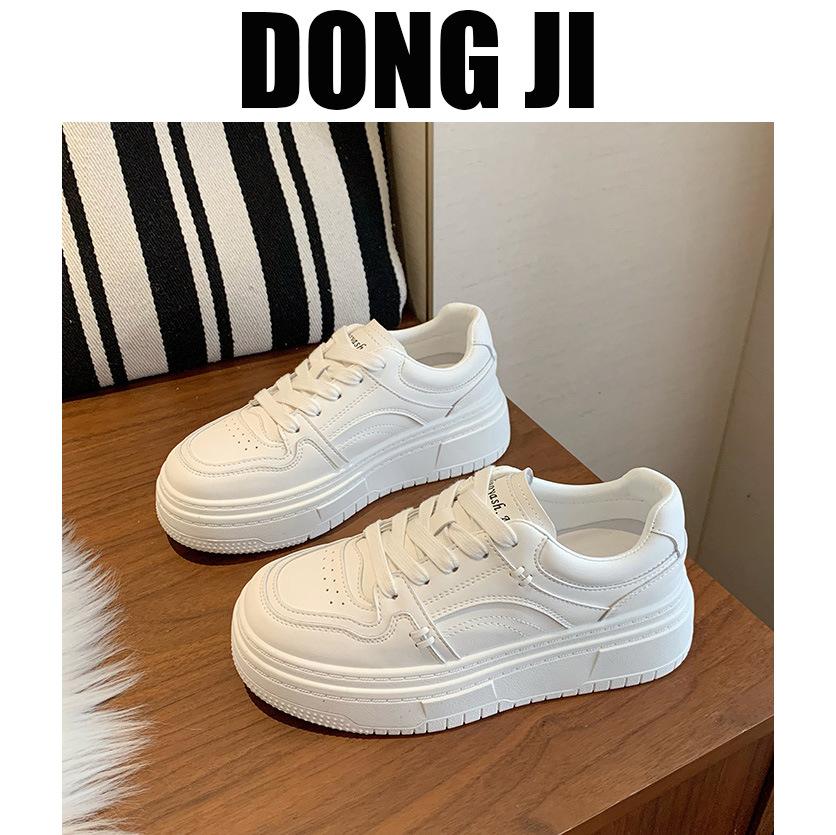 2025 Small Man Thick-soled Heightening Little White Shoes Women's New Spring and Autumn Casual Versatile Korean Sports Round Head Board Shoes