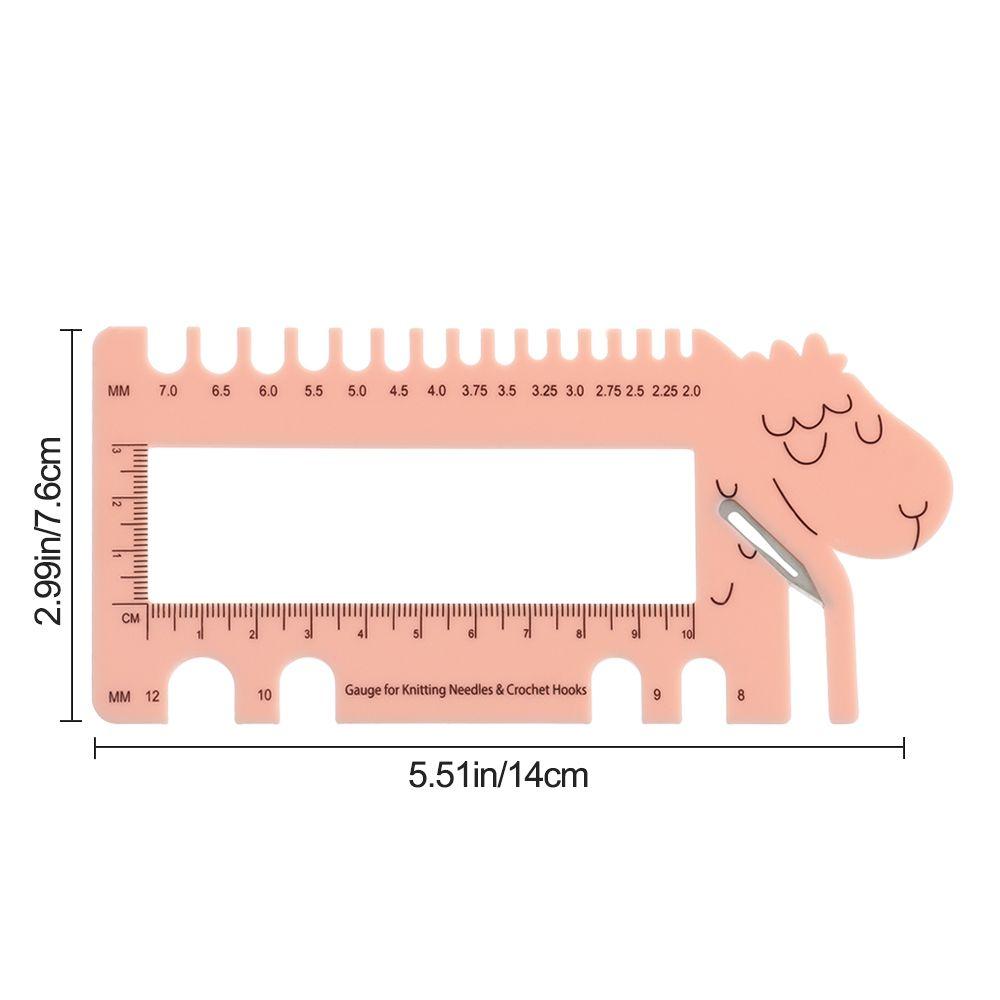 Practical Sheep Head With Cutting Head Gauge Ruler For Knitting Needles Crochet Hooks Ruler Tool