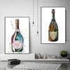 Модные бутылки шампанского, холст, картина, современное граффити, художественный постер и принт, абстрактное настенное искусство для украшения дома в гостиной
