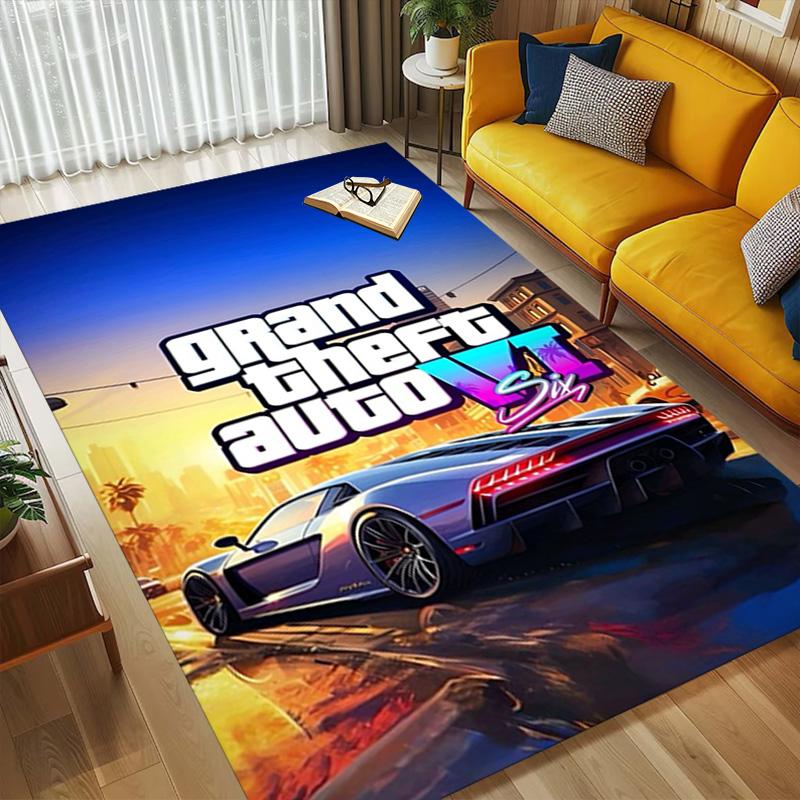 Gta Vi Городская Гостиная Нескользящий Ковер Мягкий Ковер для Спальни Игровой Комнаты Дивана Офиса Домашний Декор Придверный Коврик Рождественский Подарок C9211701