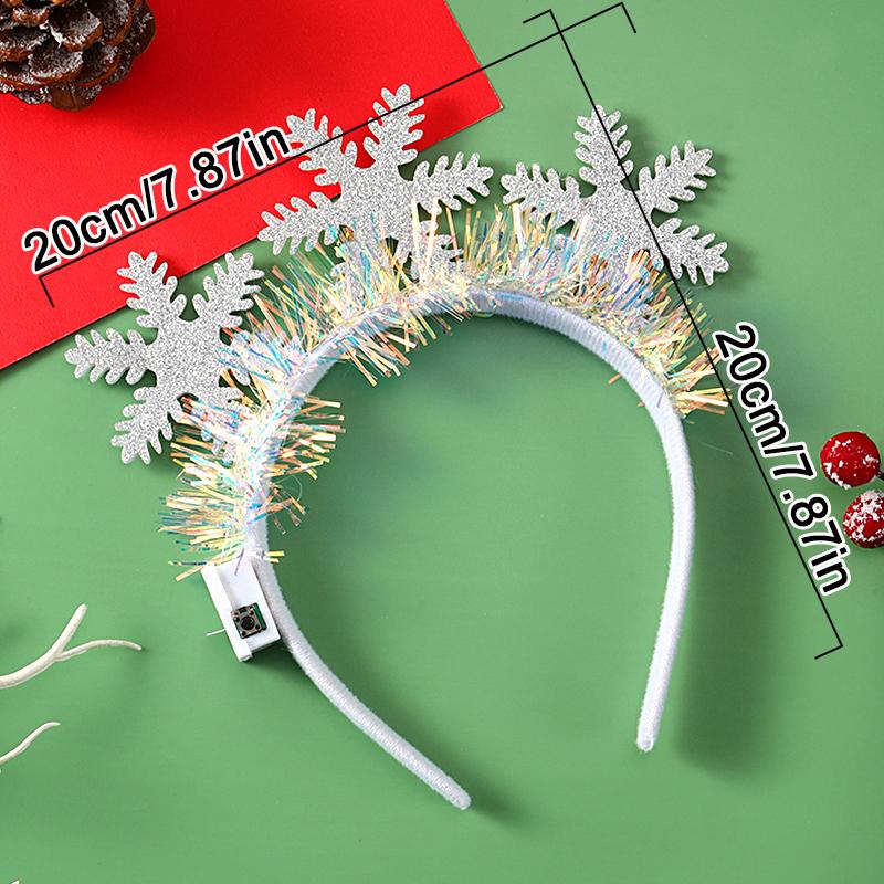 1PC Party Christmas Trees Christmas Lightening Hair Band Snowflake LED Light Headband Gift Cosplay ARI