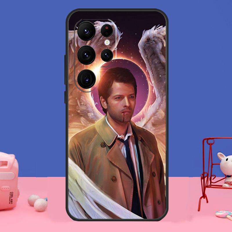 Чехол Angel Castiel Supernatural для Samsung Galaxy S23 S24 Ultra S21 S22 Plus Note 20 Note 10 S8 S9 S10 S20 FE