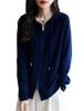 Yuanbao Stitch Women's Korean Style Wool Zippered Hoodie - Casual Versatile Solid Color Knitwear