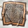 Fashion 70*70Cm Leopard Print Scarf For Women Spring/Summer Soft Satin Square Bandana Shawls Luxury Scarves