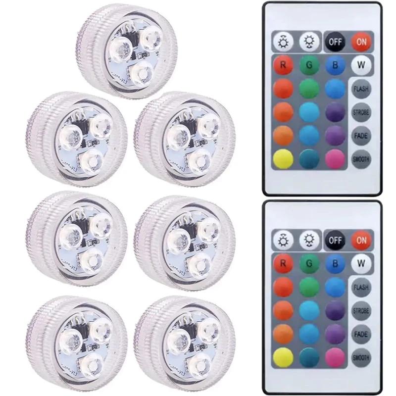 3/10 светодиодных светильников для бассейна с дистанционным управлением RGB для дайвинга и рыб, светодиодные подводные лампы, декоративные лампы для кораблей/автомобилей, аквариумов и ваз