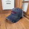 New couple hard top cap, rivet embroidery, washed and old men's and women's faces, small baseball caps trendy