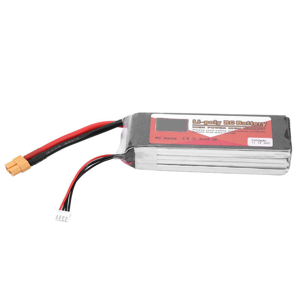 ZOP POWER 3S 11.1V 5500mAh 60C Перезаряжаемый LiPo аккумулятор с разъемом XT60 (5500 мАч 60C)