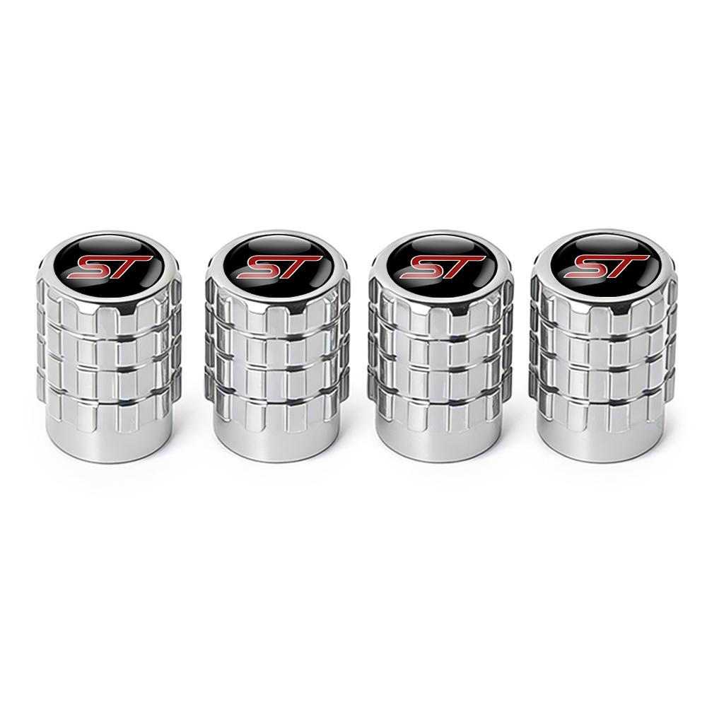TRR400-4Pcs For Ford Focus Kuga Mondeo Ranger Fiesta Mustang ST Shelby Fusion Edge Car Styling Wheel Valve Caps Stem Cover Accessories
