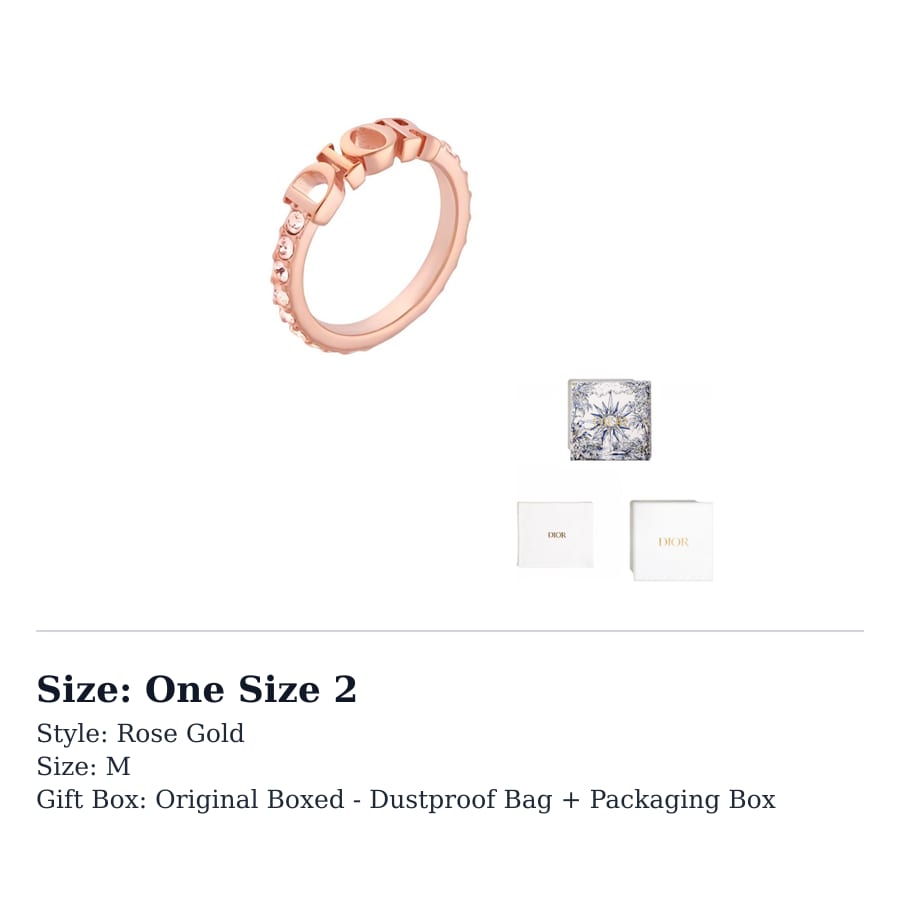DIOR Faux Crystal Rings Women's R1009DVOCY_D12P