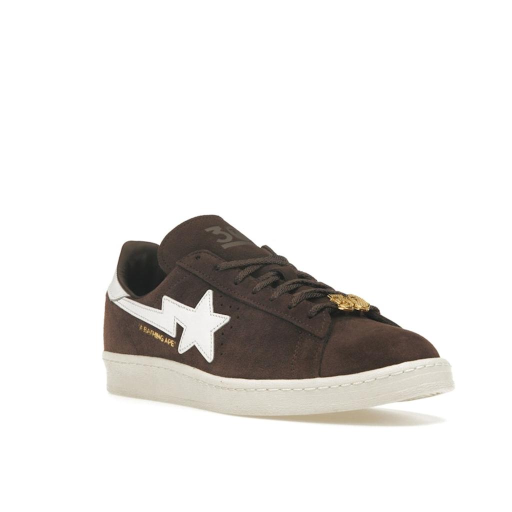 BAPE x adidas Campus 80s 30-летие - Коричневые мужские кроссовки Облачно-белый Золотистый металлик IF3379
