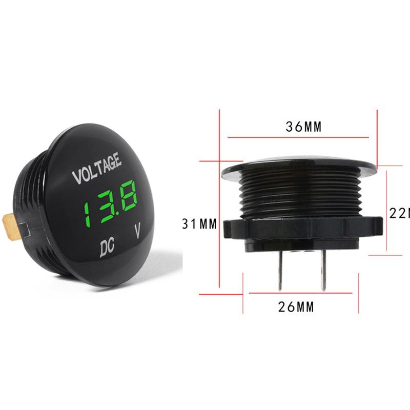 12V Marine Boat Lighter Socket Dual QC3.0 USB Power Outlet Panel LED Display Waterproof Car Charger