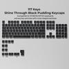 XVX Пудинговые колпачки 117 клавиш Профиль XDA Полупрозрачный набор PBT колпачков Оникс Черные колпачки для механических клавиатур с Cherry - Просвечивающие