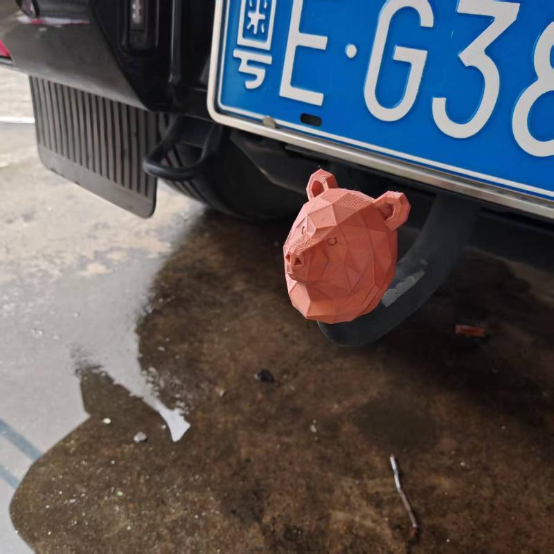 3D-печатная статуэтка в форме головы медведя, домашнее настольное украшение, декорация крышки сцепного устройства прицепа автомобиля