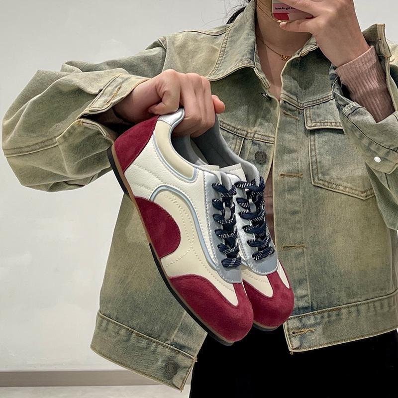 Версия из коровьей кожи~ Сочетание цветов, универсальная кожа, внутренняя высота, немецкие тренировочные кроссовки, женские кроссовки на мягкой подошве, спортивные кроссовки Форрест Гамп, повседневные и