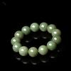 Браслет из круглых бусин нефрита Хотан Цинбай Синьцзян 18 мм Мужской Сертифицированный нефритовый браслет