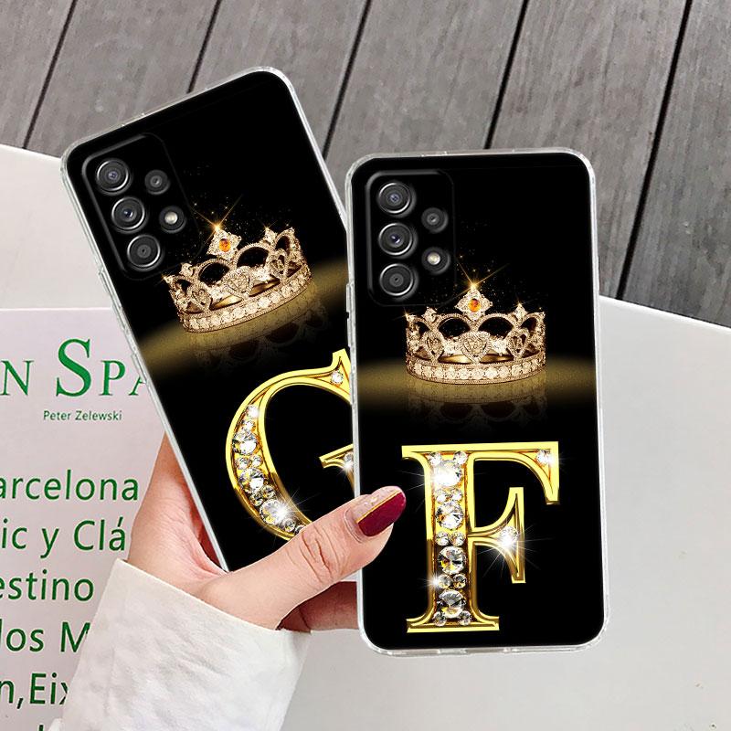 Прозрачный чехол для телефона Samsung Galaxy A56 A57 A37 A55 A54 A36 A35 A26 A25 A16 A17 A07 A52 A34 A73 A53 Чехол Буквы G F V H D P C B