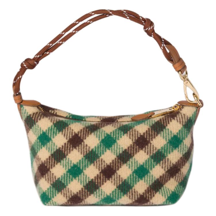 MIU MIU Logo Wool Clutch Women Clutch Camel Green 5NE841_2IFK_F0HDZ