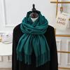 Womens Winter Cotton Scarf Style Long Wrap Shawl In Solid Colors Chinese Red Available 200x70cm