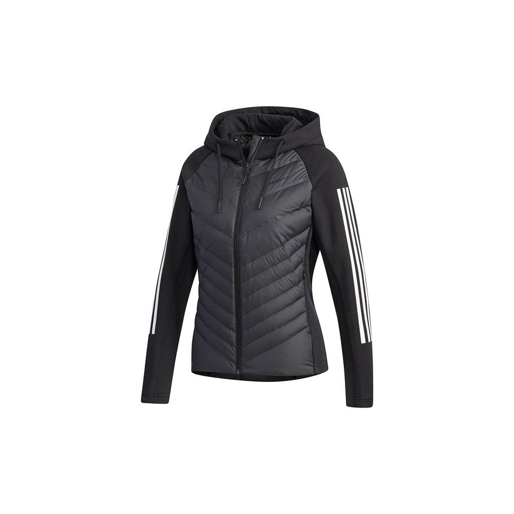 Adidas Neo Daily Down Jacket With Slim Fit And Hood Women Outerwear Black DM4349