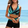 Womens Printed Swimwear Swimsuit Bathing Suit Two Pieces Beachwear Bikini Tankini Plus Size