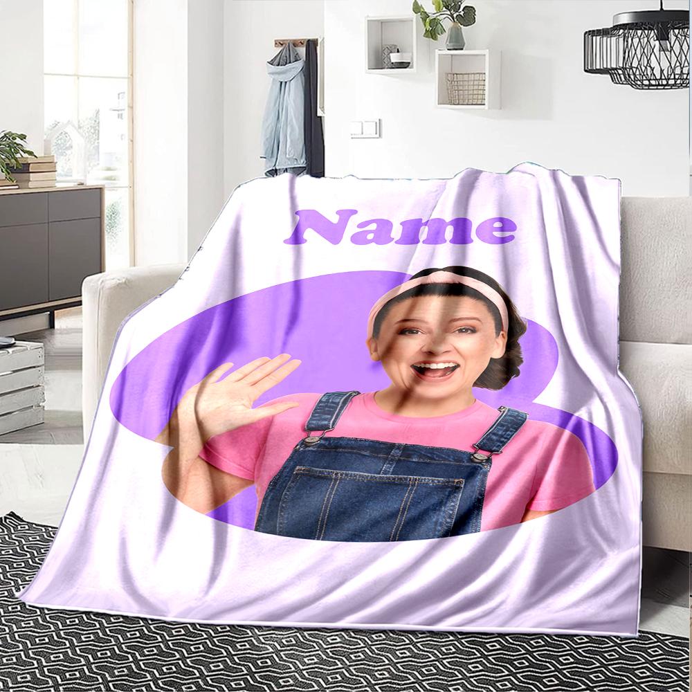 Custom Name Ms. Rachel Theme Printed Blanket - Perfect for Couch, Bed, Travel & Outdoor Use | Machine Washable, Cozy & Durable.