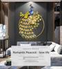 Luxury European Peacock Wall Clock for Living Room Decor, Creative Art Timepiece