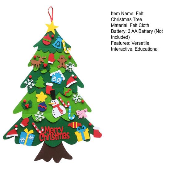 Рождественская елка из фетра Монтессори для детей 3D DIY Xmas Tree Set