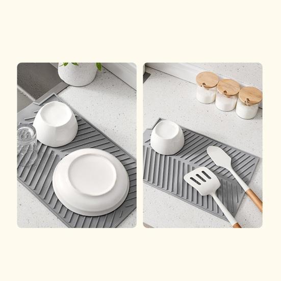 Силиконовый коврик для слива воды для кухонной стойки, нескользящий, термостойкий, сушильный коврик