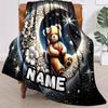 Butterfly Moon With Words Moon Customize Your Name Blanket Warm Comfortable And Soft Blankets Are Suitable For Home Lunch Break Blanket Office Sofa