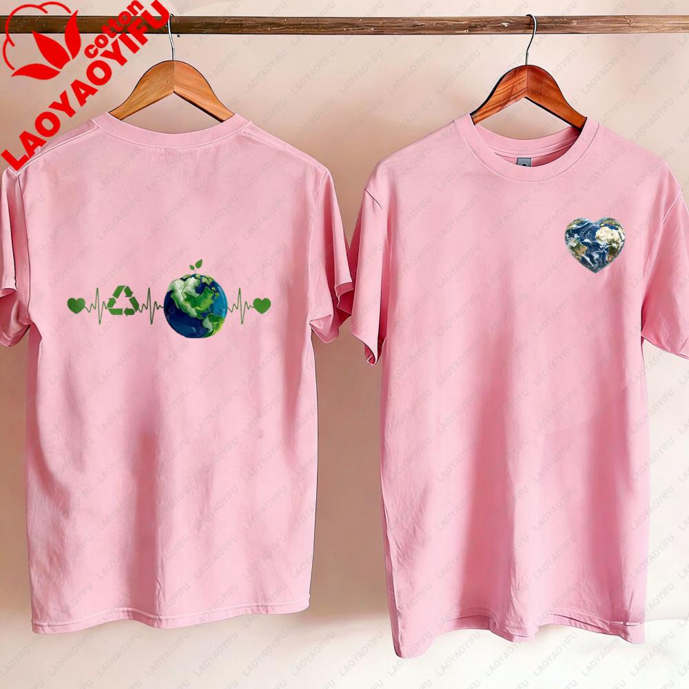 Earth Day Heartbeat Earth Day Awareness 2026 Unisex WOMEN TShirt Gothic Vintage Oversized T Shirt Graphic T Shirts Harajuku Tops